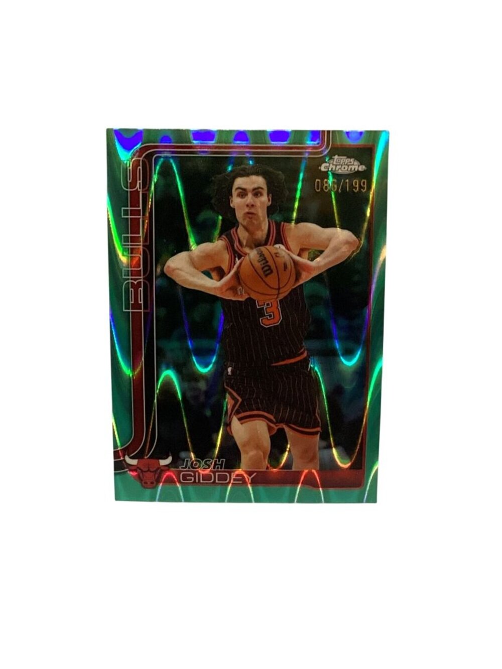 Josh Giddey Chicago Bulls Topps Chrome #118 Green Wave 086/199